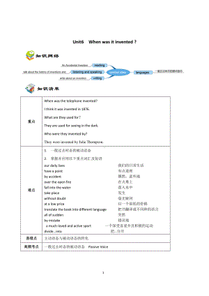 人教版九年级全册英语 Unit6知识点+练习（无答案）.doc