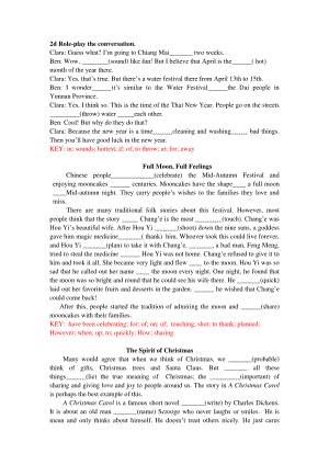 人教版九年级全册英语unit2 课文填空和单词拼写（含答案）.docx