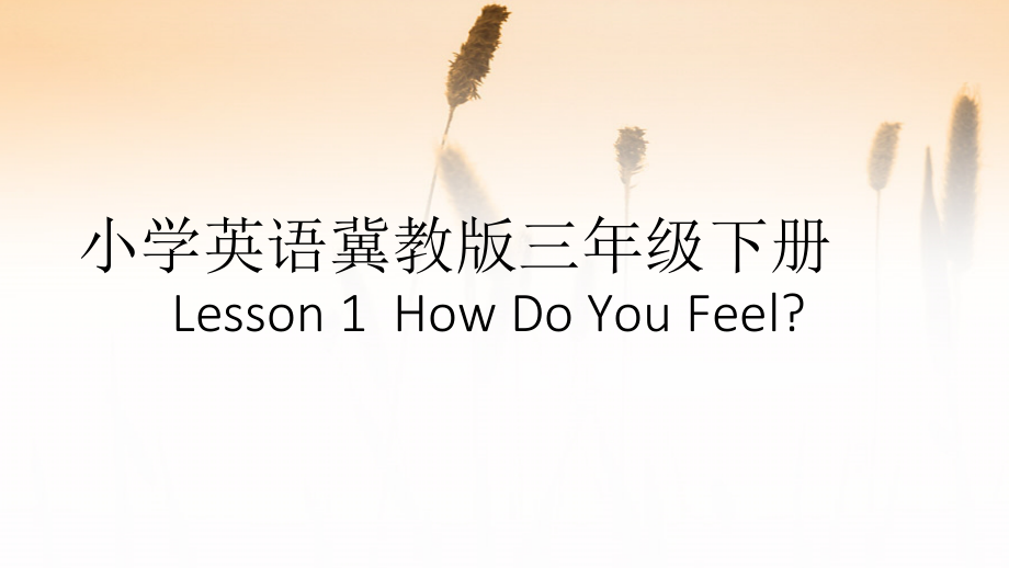 冀教版一起三下-Unit 1 How Do You Feel -Lesson 1 How Do You Feel -ppt课件-(含教案)--(编号：20c1b).zip