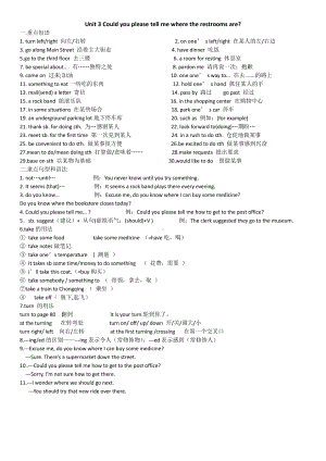 人教版九年级全册英语unit3重点词组句型语法.doc