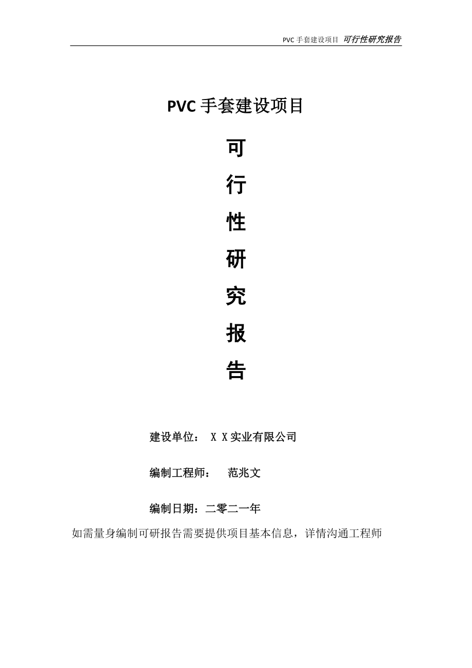 PVC手套建设项目可行性研究报告-可参考案例-备案立项.doc_第1页