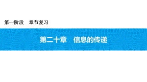 2021年广东中考物理一轮复习课件：第二十章 信息的传递.pptx