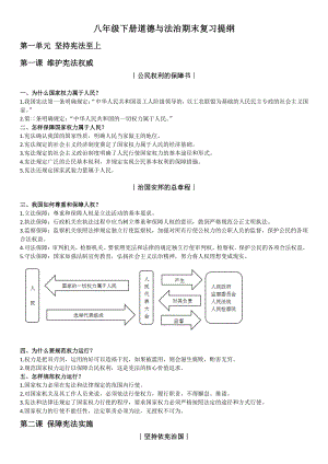 人教版八下道德与法治期末知识点背诵复习提纲.docx