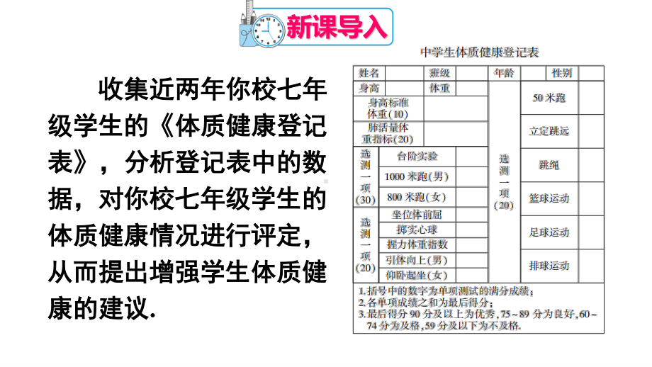 2020-2021人教版初中数学八年级下册同步课件20-3 课题学习 体质健康测试中的数据分析.ppt_第2页