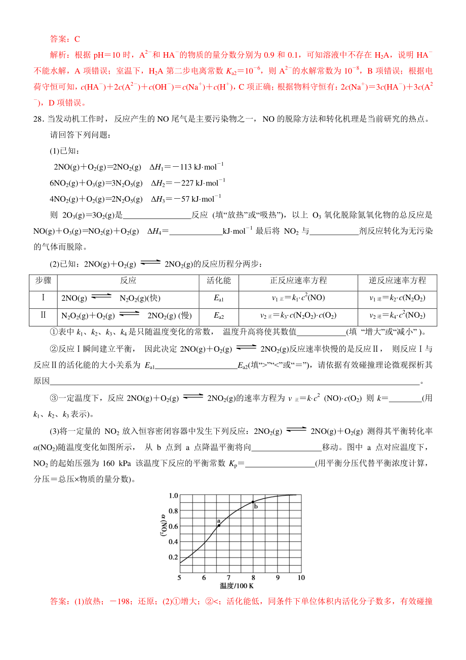 2021届高考化学考前仿真模拟7＋1（共18套13-18）含答案与解析.docx_第3页