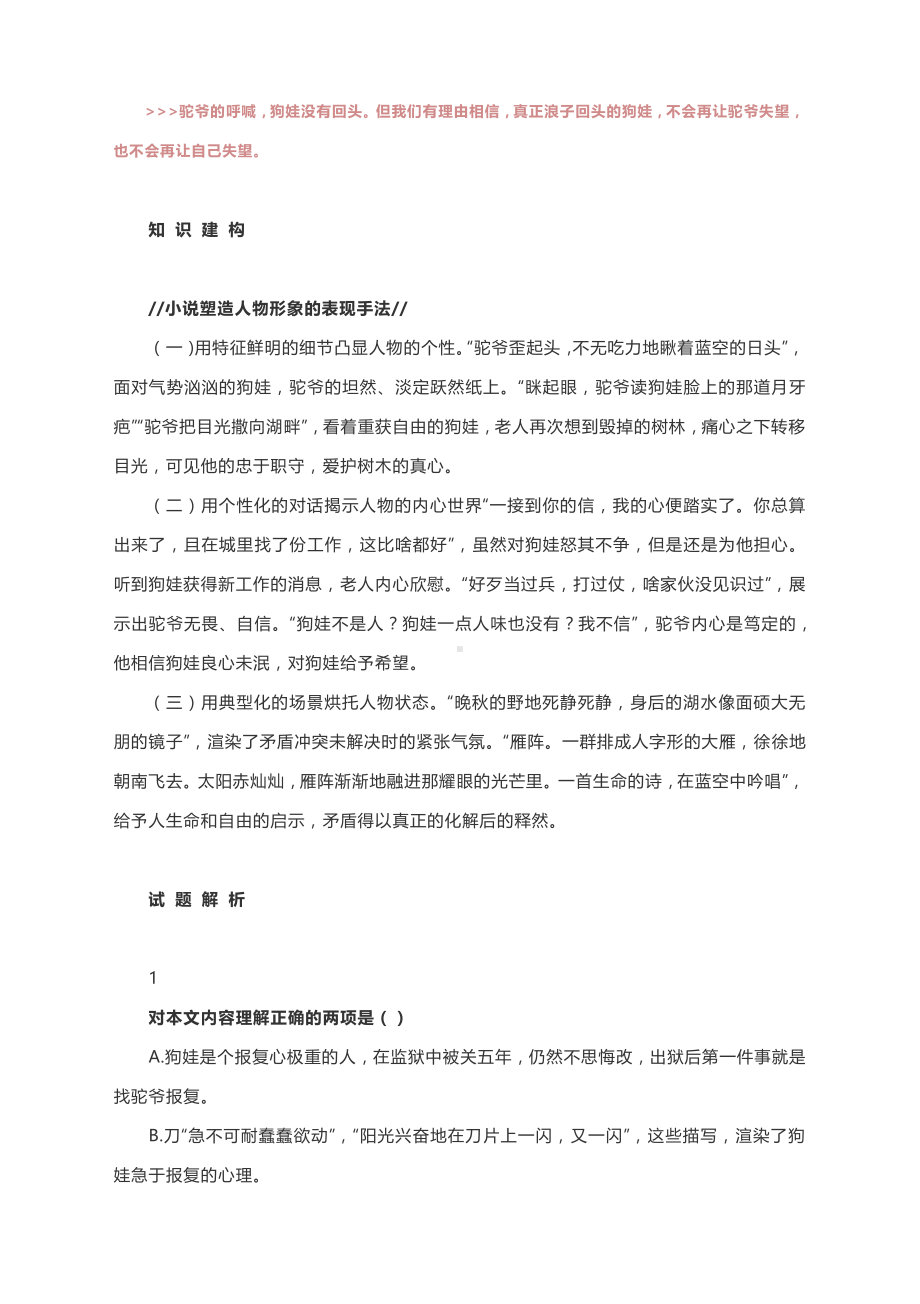 2021高考语文二轮专题复习小说精读精练：《雁阵》.docx_第3页