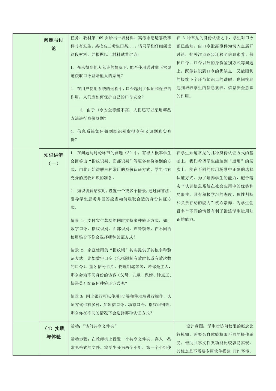 2021年浙教版（2019）信息技术必修2 3.2.2 身份认证与安全教学设计.doc_第2页