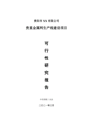 贵重金属网生产建设项目可行性研究报告.doc