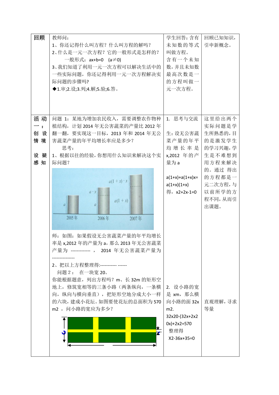 2020-2021学年沪科版数学八年级下册17.1：一元二次方程(3)教案.doc_第2页