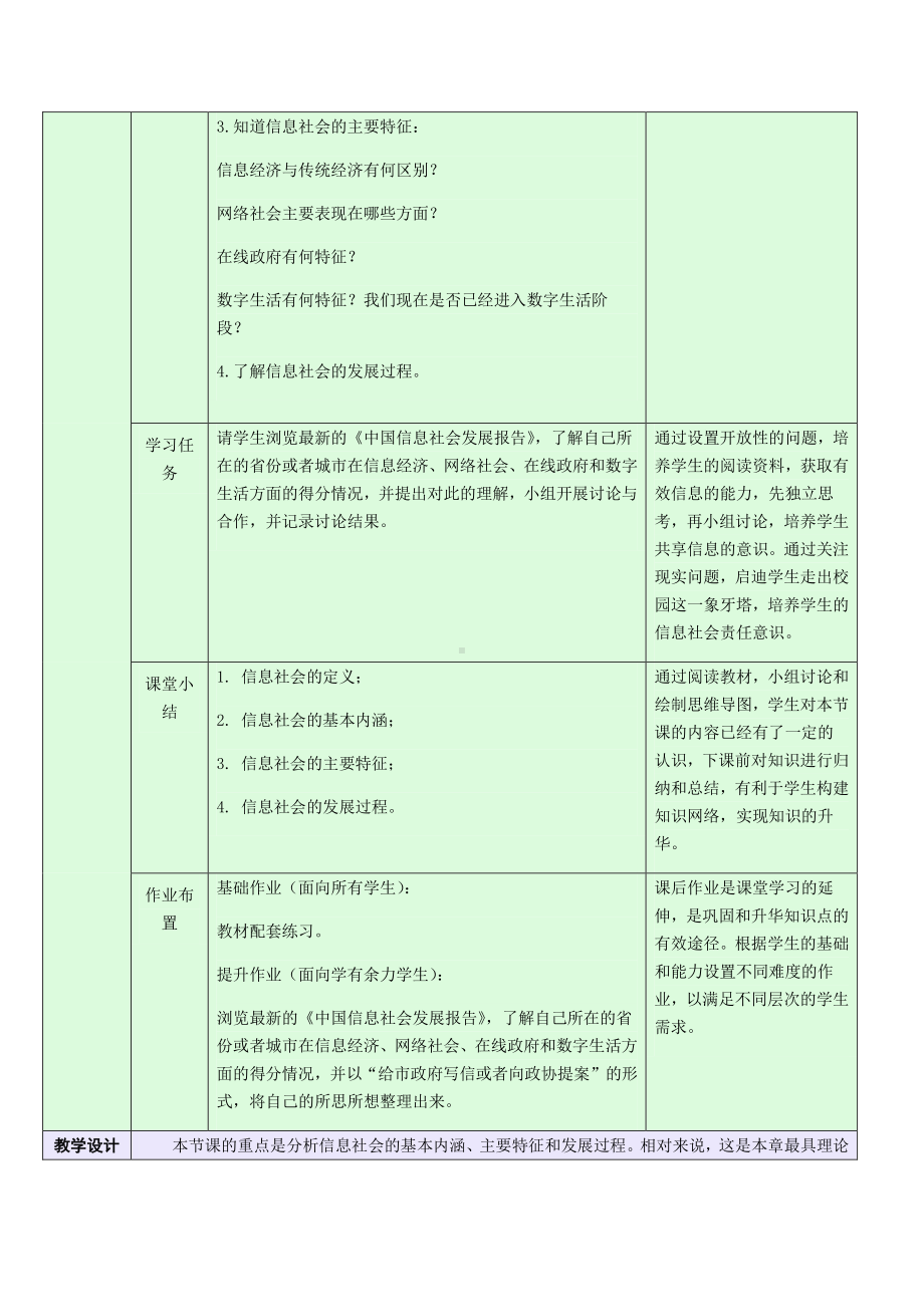 2021年浙教版（2019）信息技术必修2 1.4 信息社会及其发展 教学设计.docx_第3页