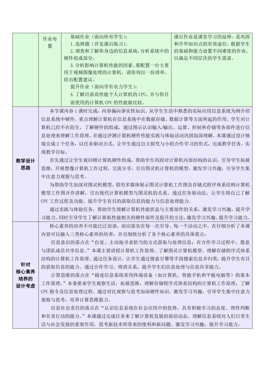 2021年浙教版（2019）信息技术必修2 2.1.2 计算机工作原理教学设计.docx_第3页