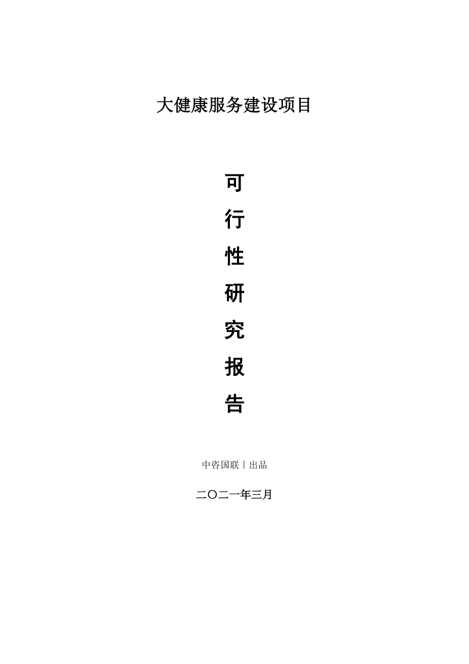 大健康服务建设项目可行性研究报告.doc_第1页