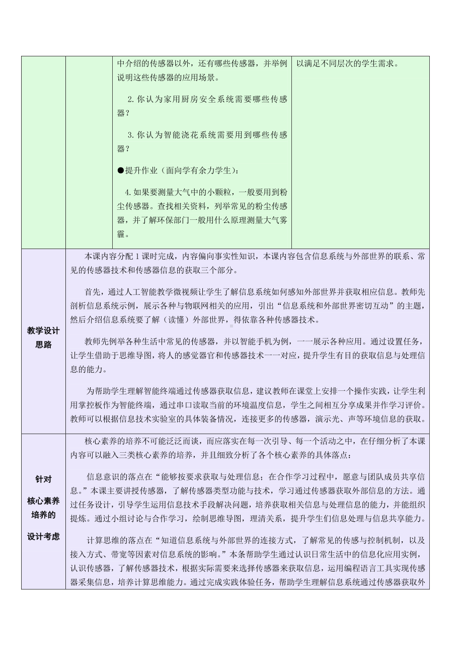 2021年浙教版（2019）信息技术必修2 2.4.1-2.4.3 常见的传感技术及信息获取教学设计.doc_第3页