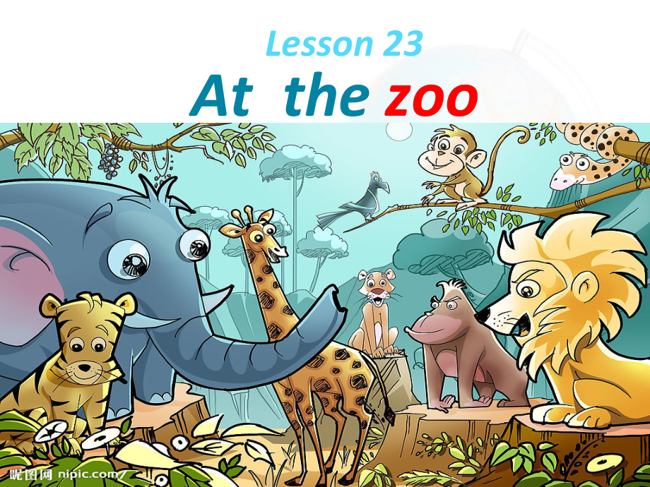 冀教版一年级下册-Unit 4 Places to Go!-Lesson 23 At the Zoo-ppt课件-(含教案+素材)-市级优课-(编号：d03d9).zip