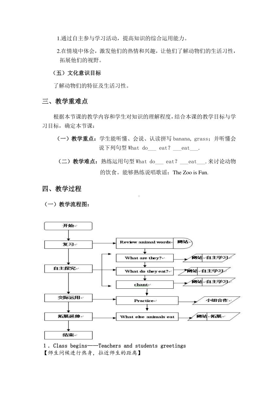 （三起）冀教版三年级下册-Unit 2 Animals at the zoo-Lesson 11 What Do They Eat -教案、教学设计-公开课-(配套课件编号：7111d).doc_第2页