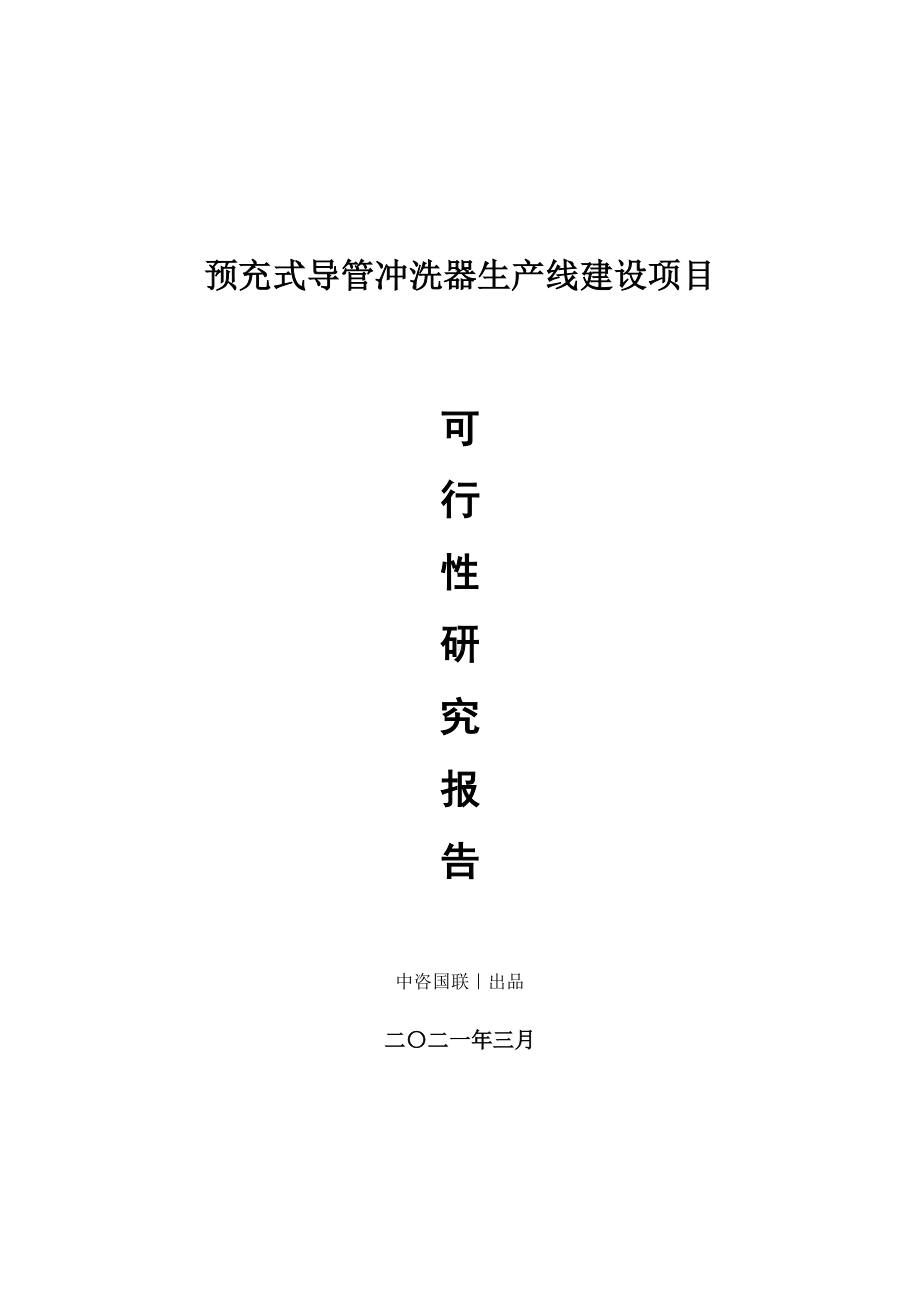 预充式导管冲洗器生产建设项目可行性研究报告.doc_第1页