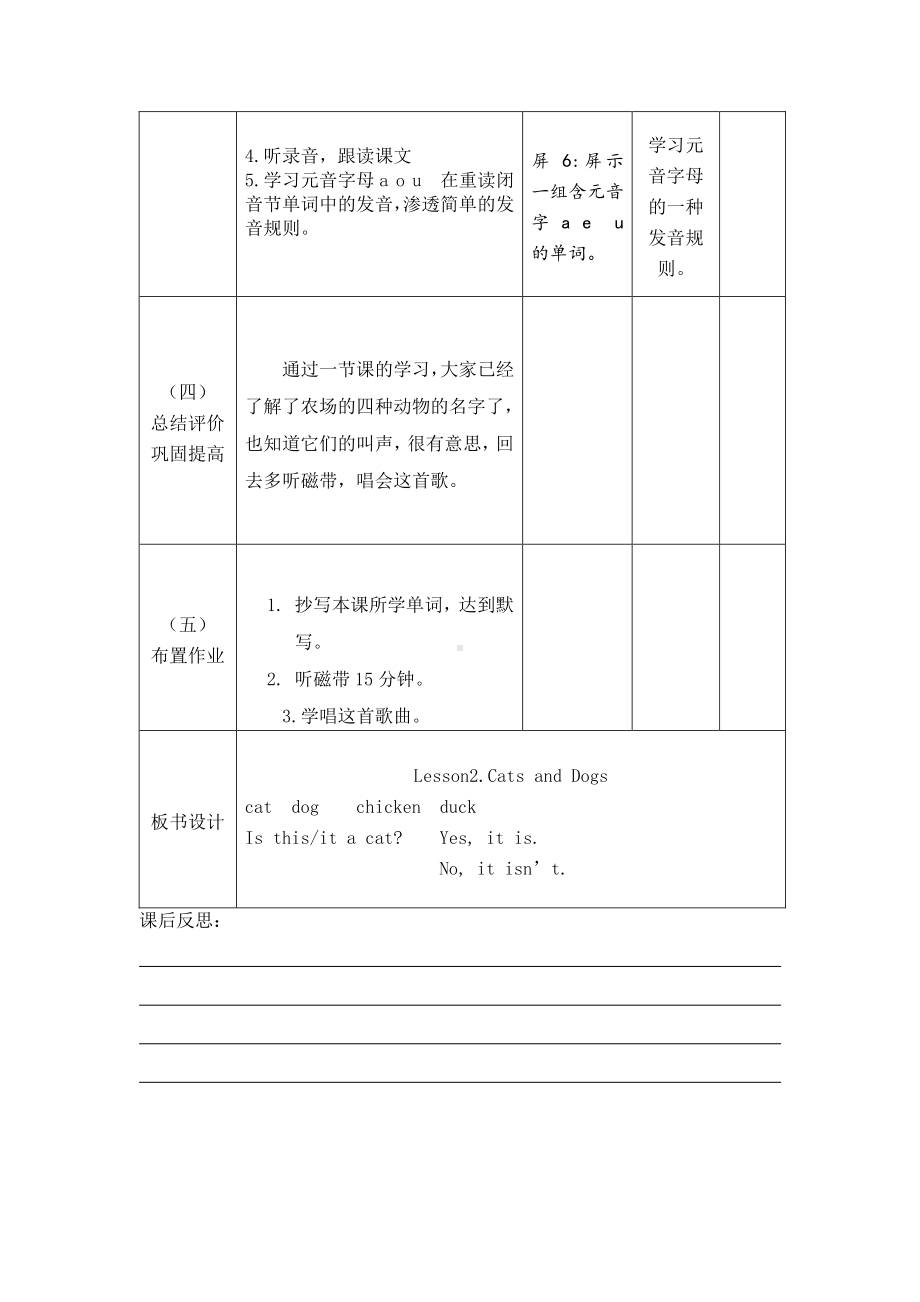 （三起）冀教版三下-Unit 1 Animals on the Farm-Lesson 2 Cats and Dogs-教案、教学设计-公开课-(配套课件编号：646d7).doc_第3页