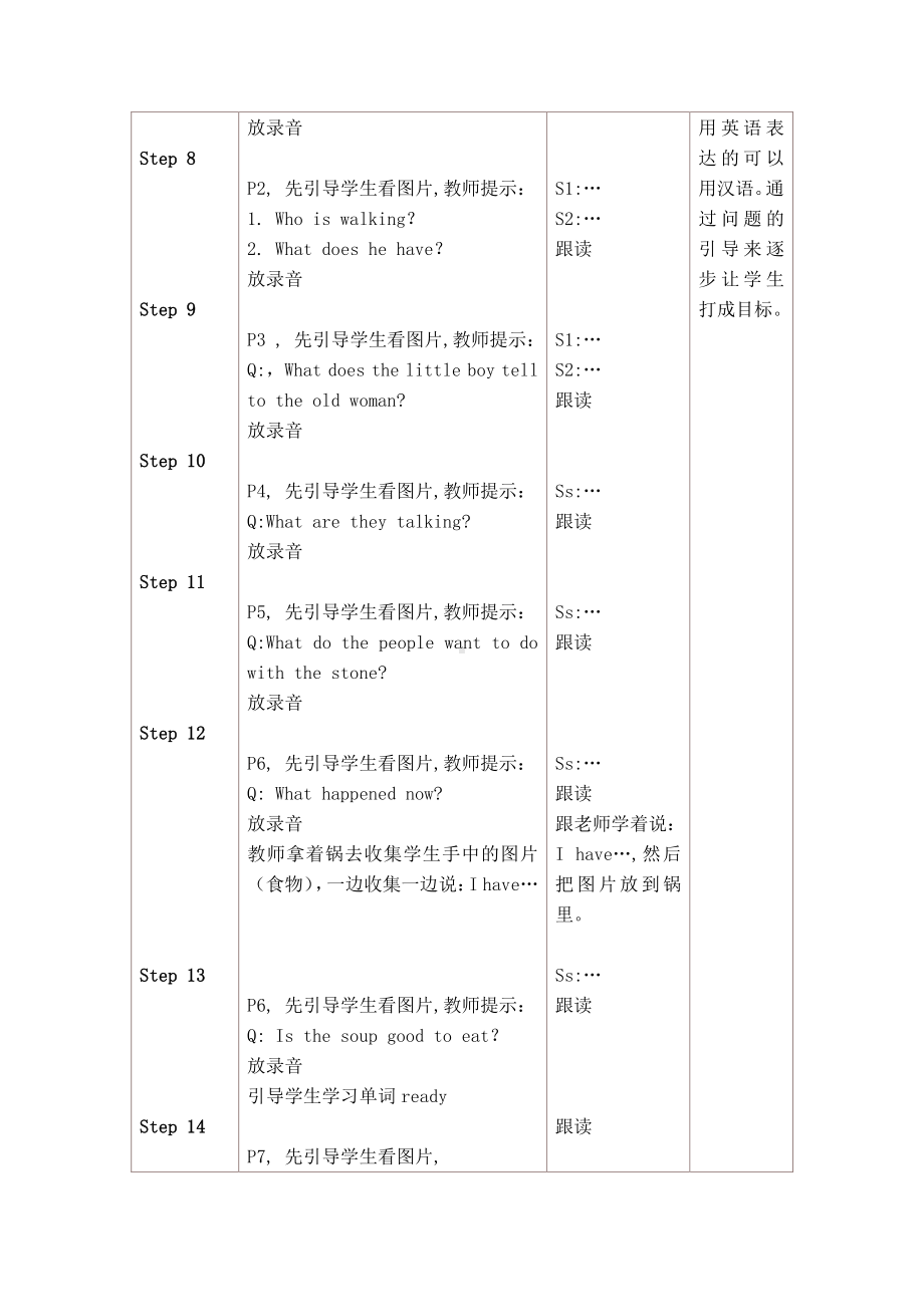 （三起）冀教版三年级下册-Unit 3 Food and Meals-Lesson 18 The Magic Stone-教案、教学设计--(配套课件编号：a0727).doc_第3页