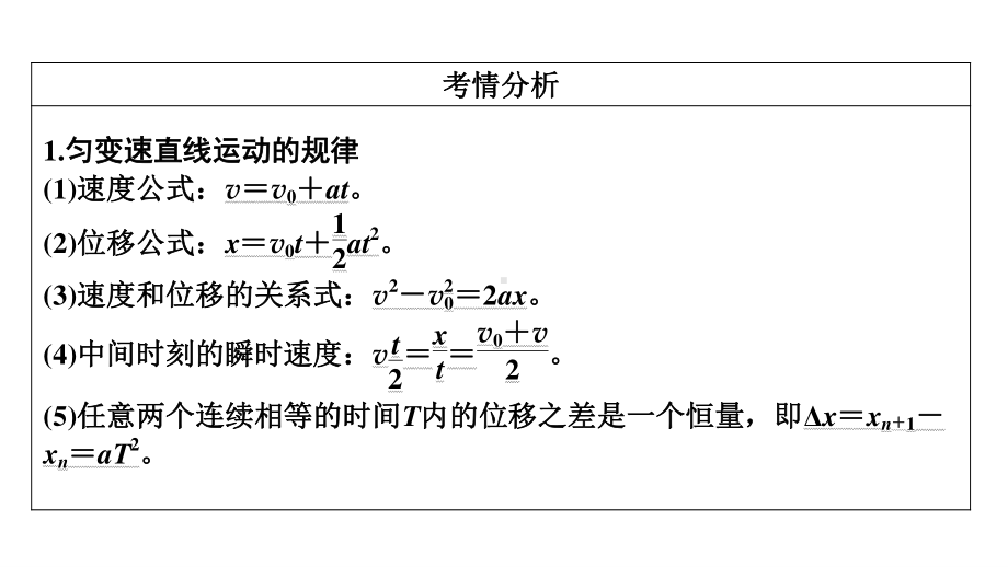 老高考统考物理二轮复习课件：专题一 第2讲　匀变速直线运动规律及牛顿运动定律.ppt_第3页