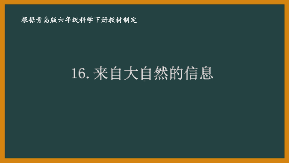 2021六制《青岛版六年级科学下册》第四单元16《来自大自然的信息》课件.pptx_第1页