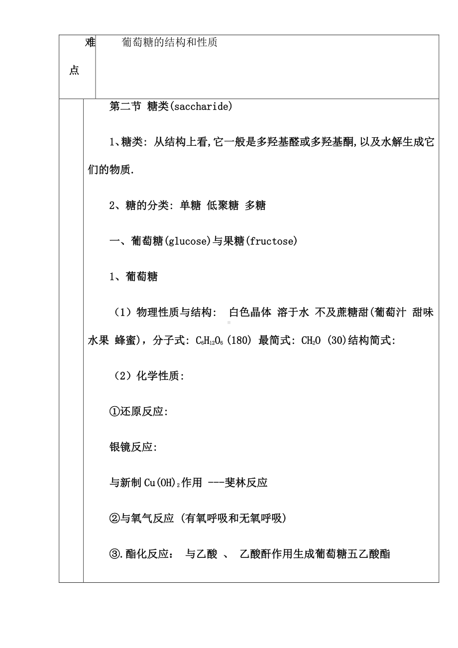 新人教版高中化学选修五 4.2糖类第1课时（教案1）.doc_第2页