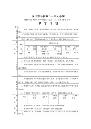 （汉川市XX乡八一中心小学）2019春体育教学计划.docx