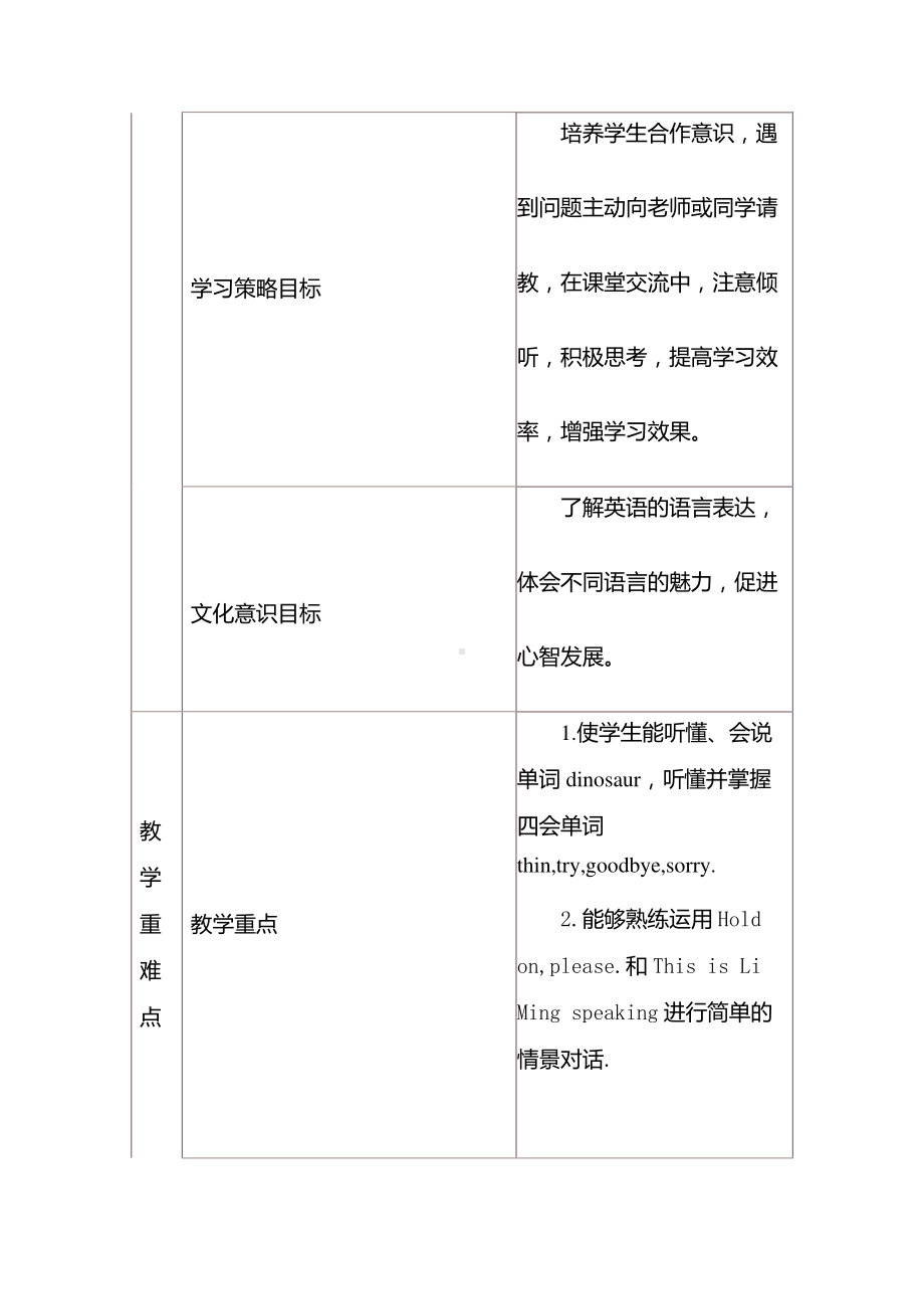 冀教版（一起）六下Unit 1 Phoning Home-Lesson 2 Is Danny There -教案、教学设计--(配套课件编号：10044).docx_第3页