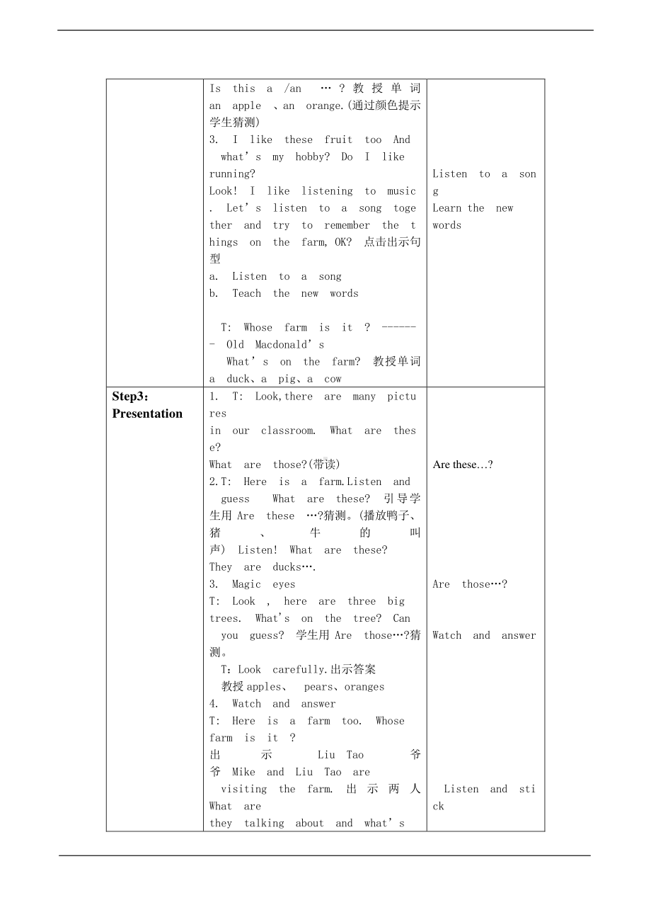 译林英语三年级下册教案Unit7-On-the-.doc_第3页