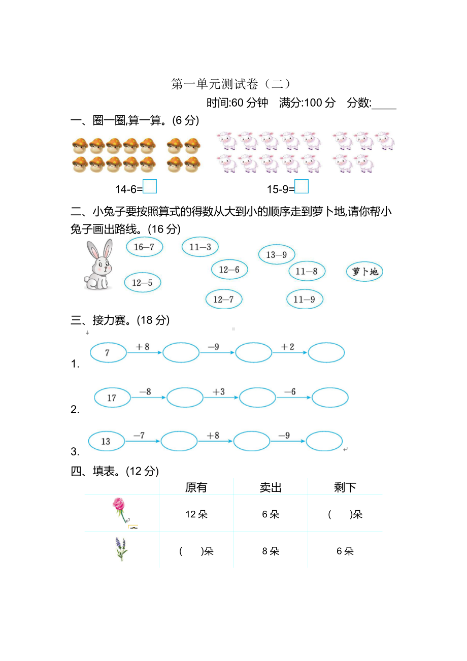 2021苏教版数学一下第1单元测试卷3（含答案）.docx_第1页