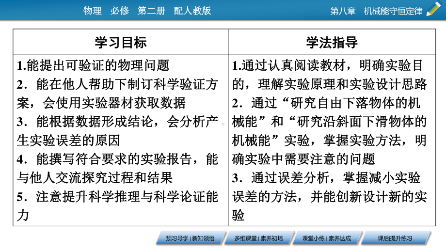 （新教材）2022版人教版物理必修第二册课件：第8章、5 实验：验证机械能守恒定律 .pptx_第2页