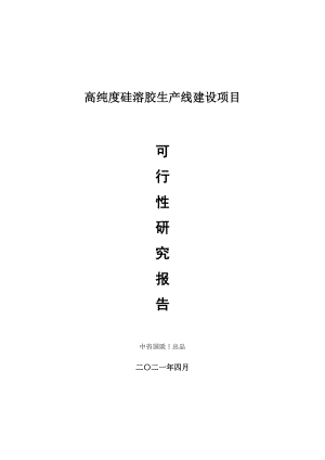 高纯度硅溶胶生产建设项目可行性研究报告.doc