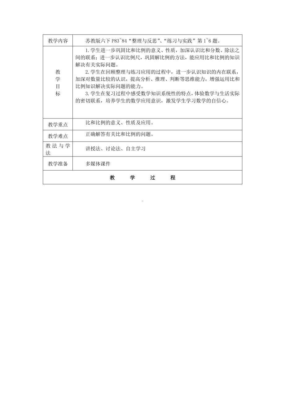 六年级数学下册教案：6正比例和反比例（苏教版）(12).docx_第1页