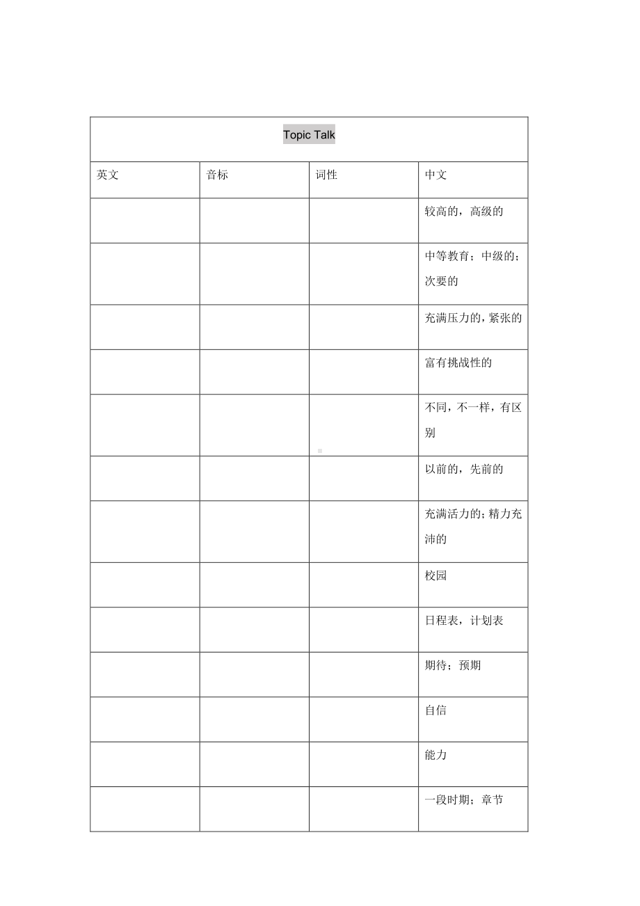 2021新版北师大版必修第一册英语单词默写表.docx_第2页