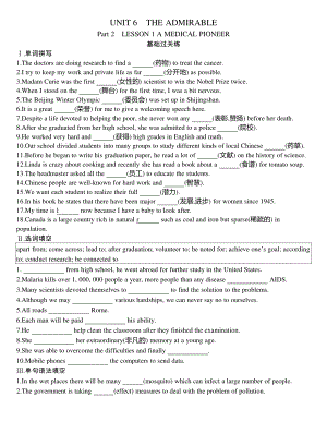 2021新版北师大版必修第二册英语同步作业：UNIT 6 Part2 LESSON 1 A MEDICAL PIONEER.docx