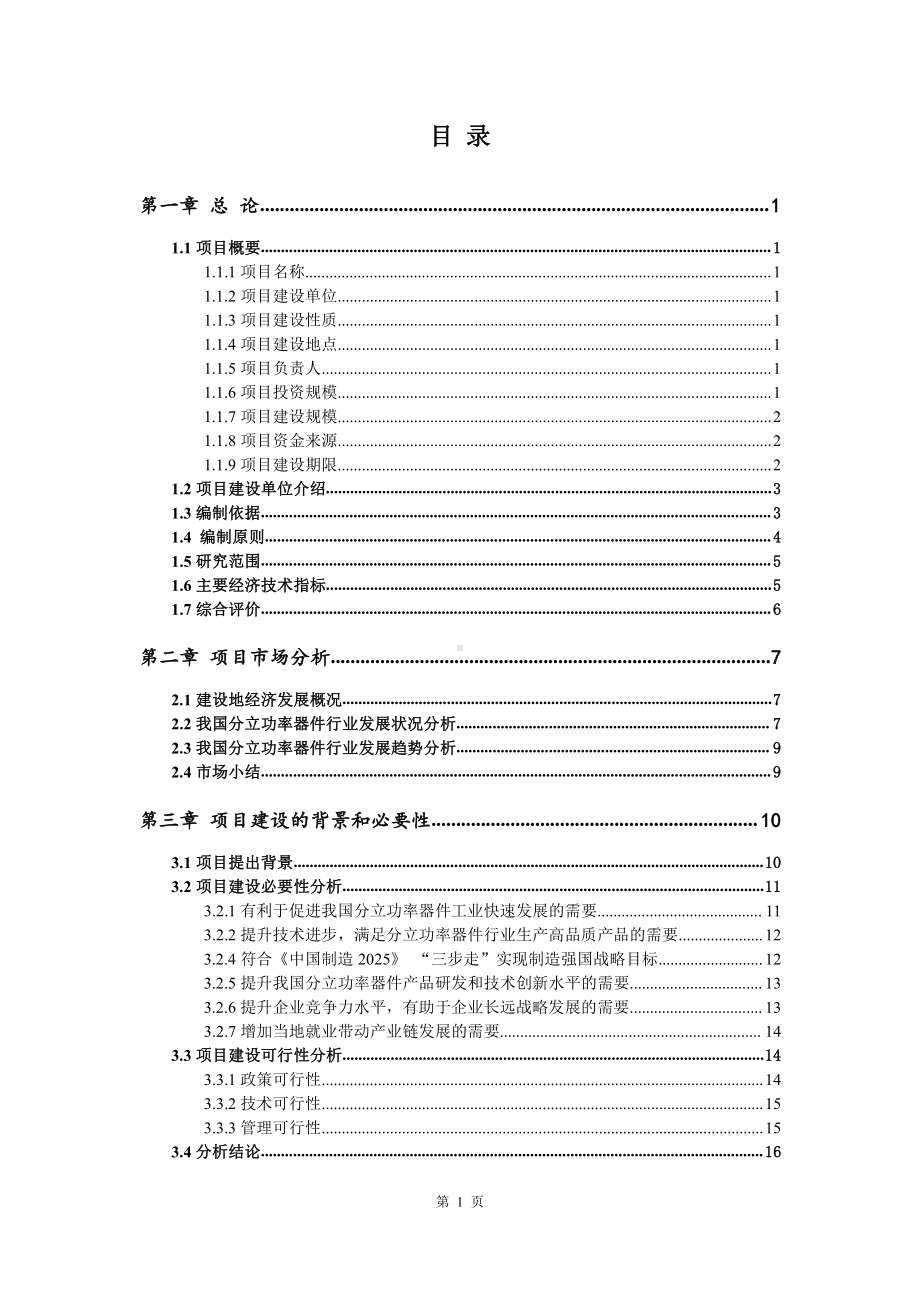 分立功率器件生产建设项目可行性研究报告.doc_第2页