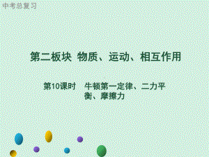 2021年广东中考物理一轮复习课件：第10课时　牛顿第一定律、二力平衡、摩擦力.ppt