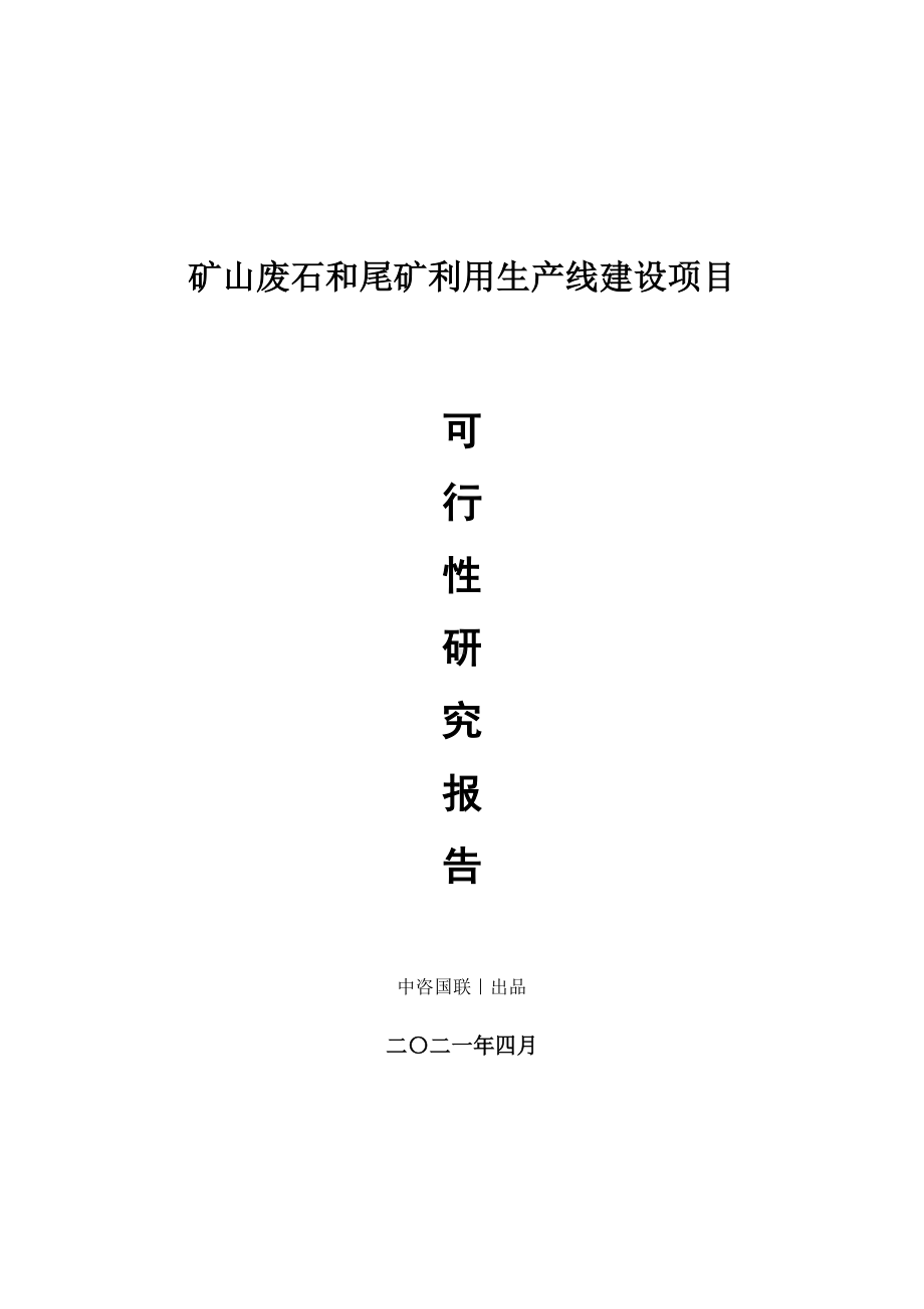 矿山废石和尾矿利用建设项目可行性研究报告.doc_第1页