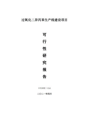 过氧化二异丙苯生产建设项目可行性研究报告.doc