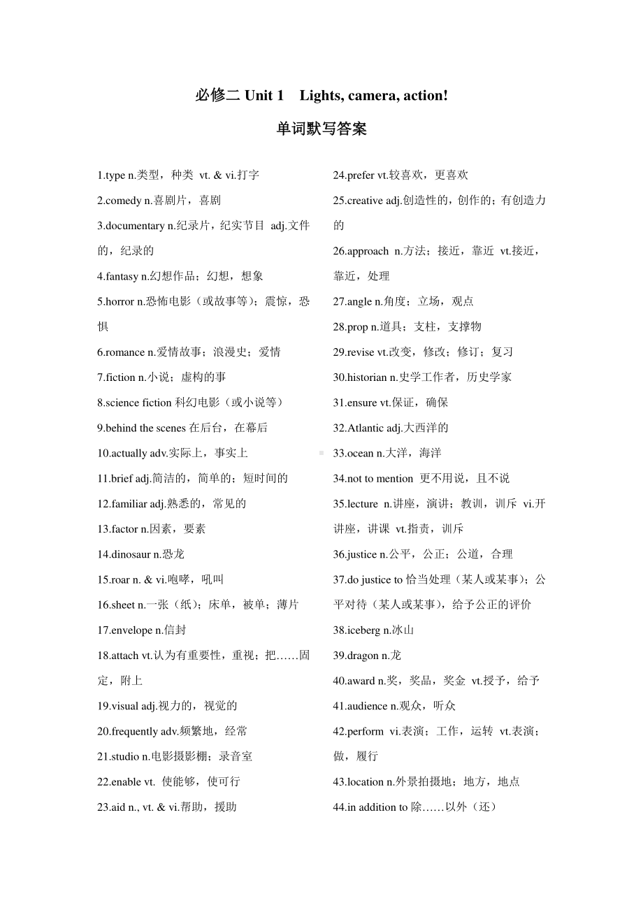 (2021新版)牛津译林版必修二英语Unit 1 单词默写纸.docx_第3页