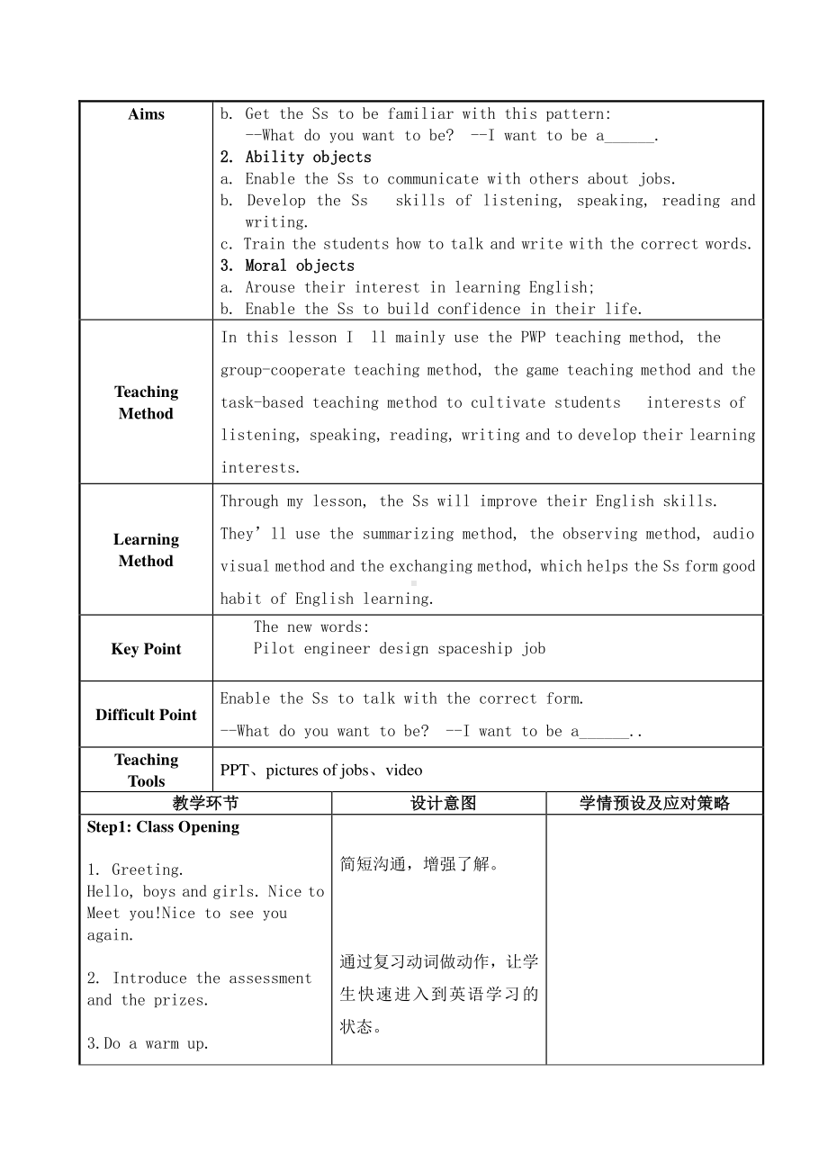 教科EEC版五下Unit2 What Do You Want to Be -Class 2 Textbook p.15-教案、教学设计--(配套课件编号：60876).doc_第2页