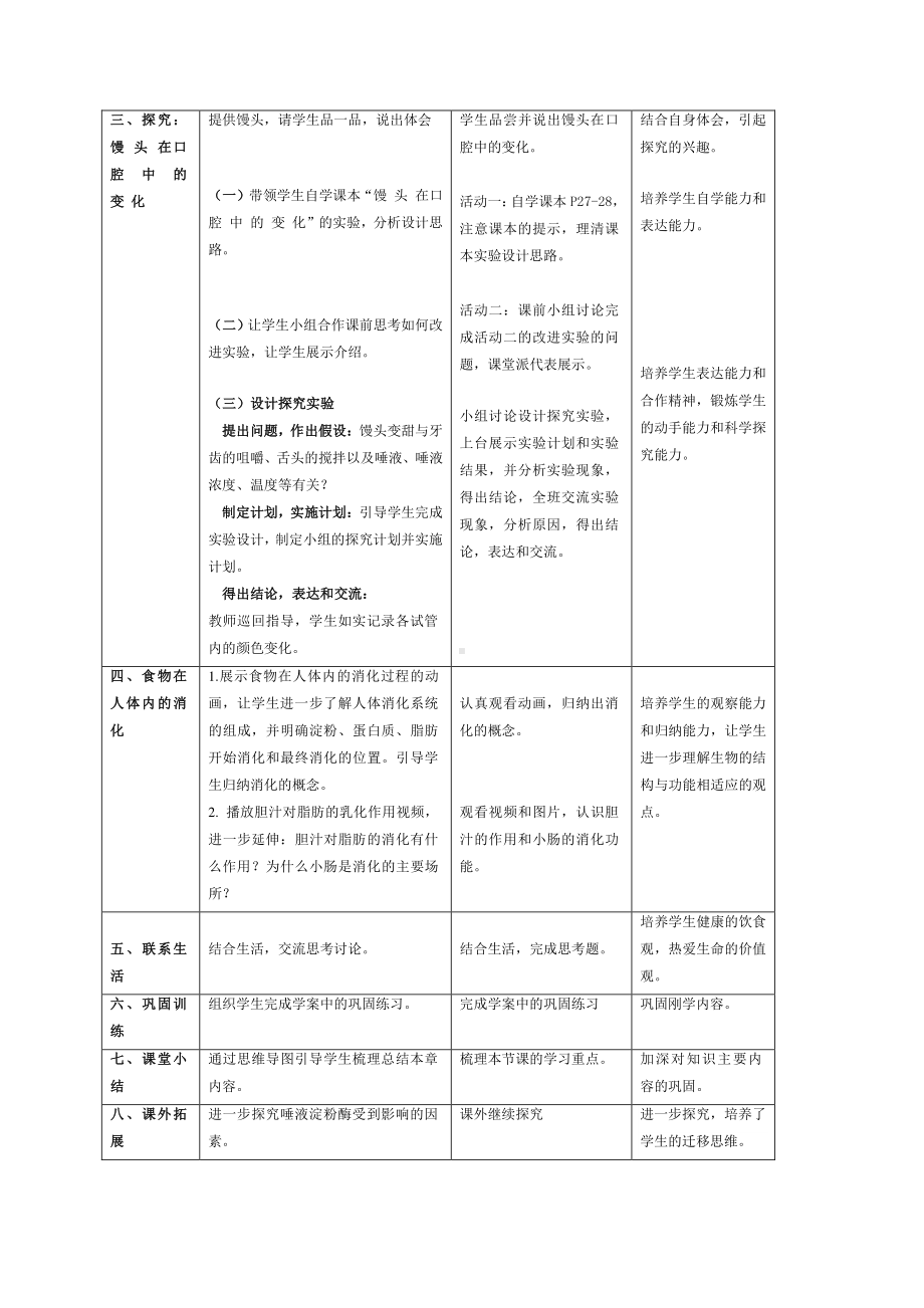 人教版生物七年级下册-4.2.2消化和吸收-教案(6).doc_第3页