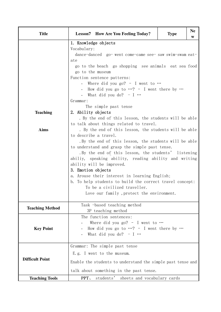 教科EEC版五下Unit7 How Are You Feeling Now -Class 4Textbook p.68－69-教案、教学设计--(配套课件编号：168e7).doc_第2页