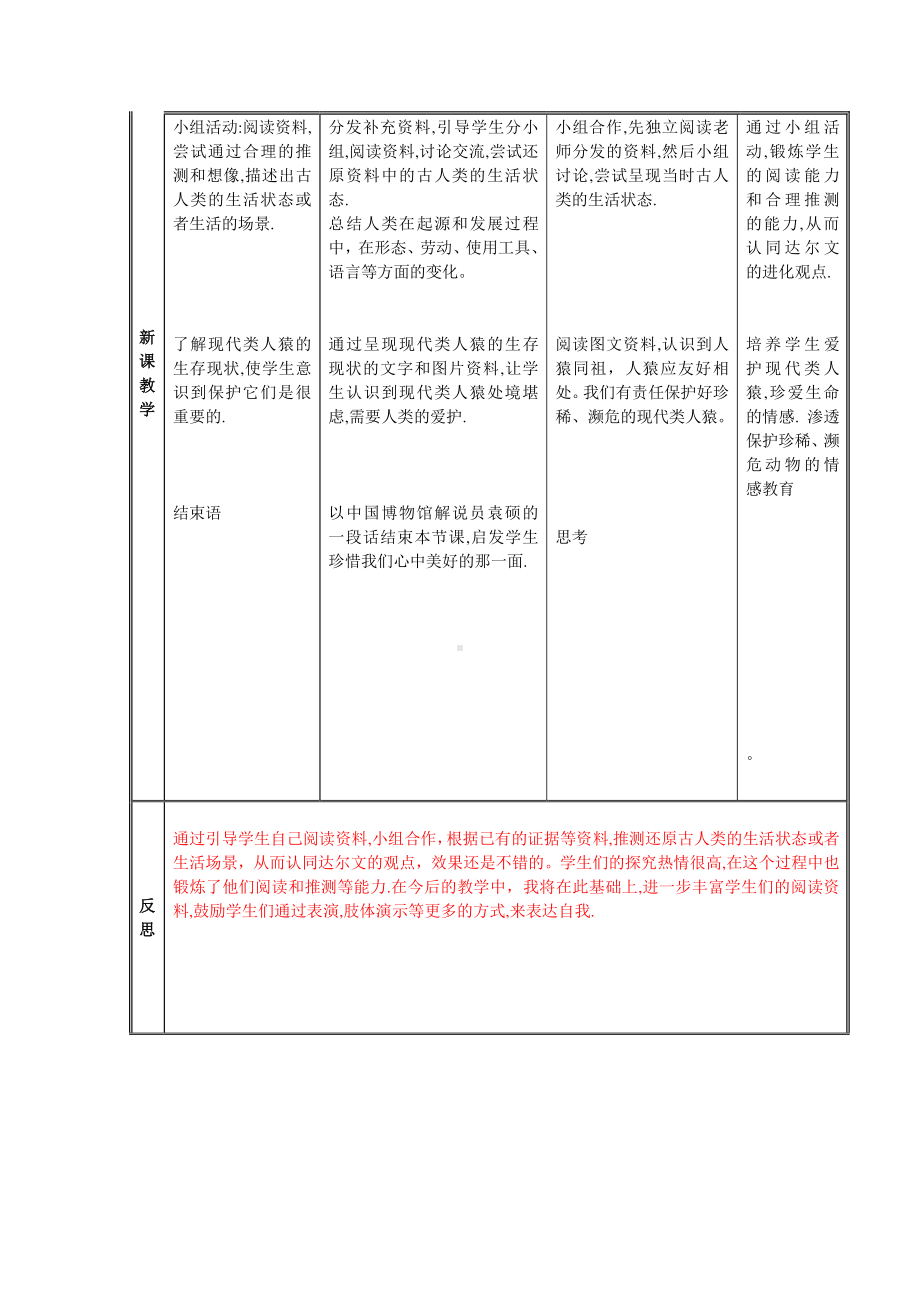 人教版生物七年级下册4.1.1人类的起源和发展-教案(2).doc_第2页