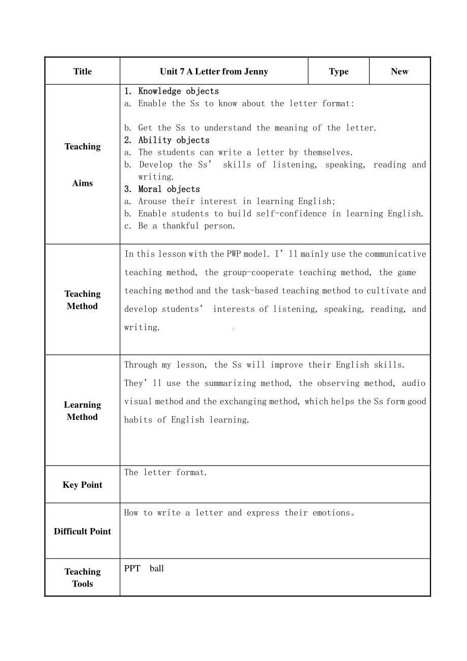 教科EEC版六下Unit7 A Letter from Jenny-Class 2 Textbook p.65-教案、教学设计-部级优课-(配套课件编号：80e11).doc_第2页