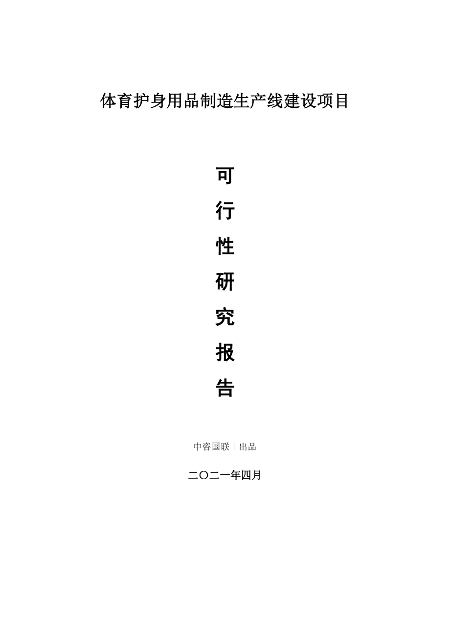 体育护身用品制造生产建设项目可行性研究报告.doc_第1页