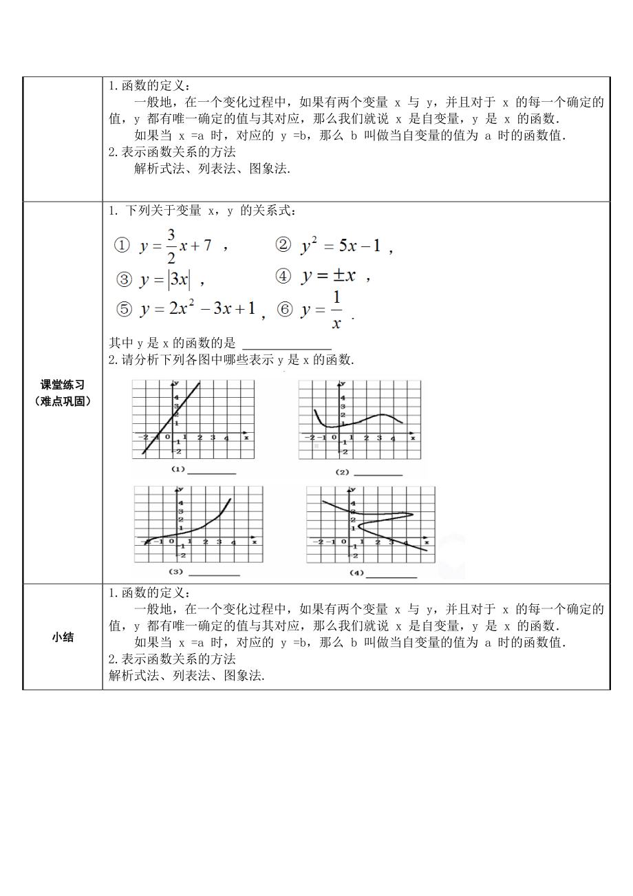 2020-2021学年人教版数学八年级下册19.1.1变量与函数-教案(2).docx_第2页