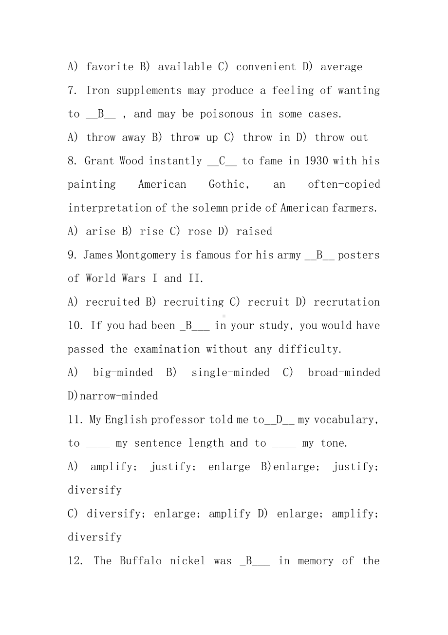 东北农业大学网络教育学院 大学英语第三册网上作业题参考答案.docx_第2页