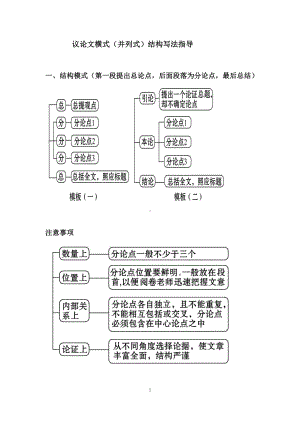 写作议论文横式结构写法指导 结构模式+总论点分解方法 -2021届高考语文冲刺复习.docx