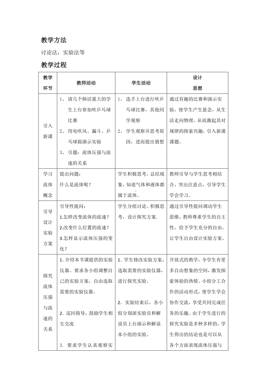 2020-2021学年人教版物理八年级下册9.4流体压强与流速的关系-教案(11).docx_第2页