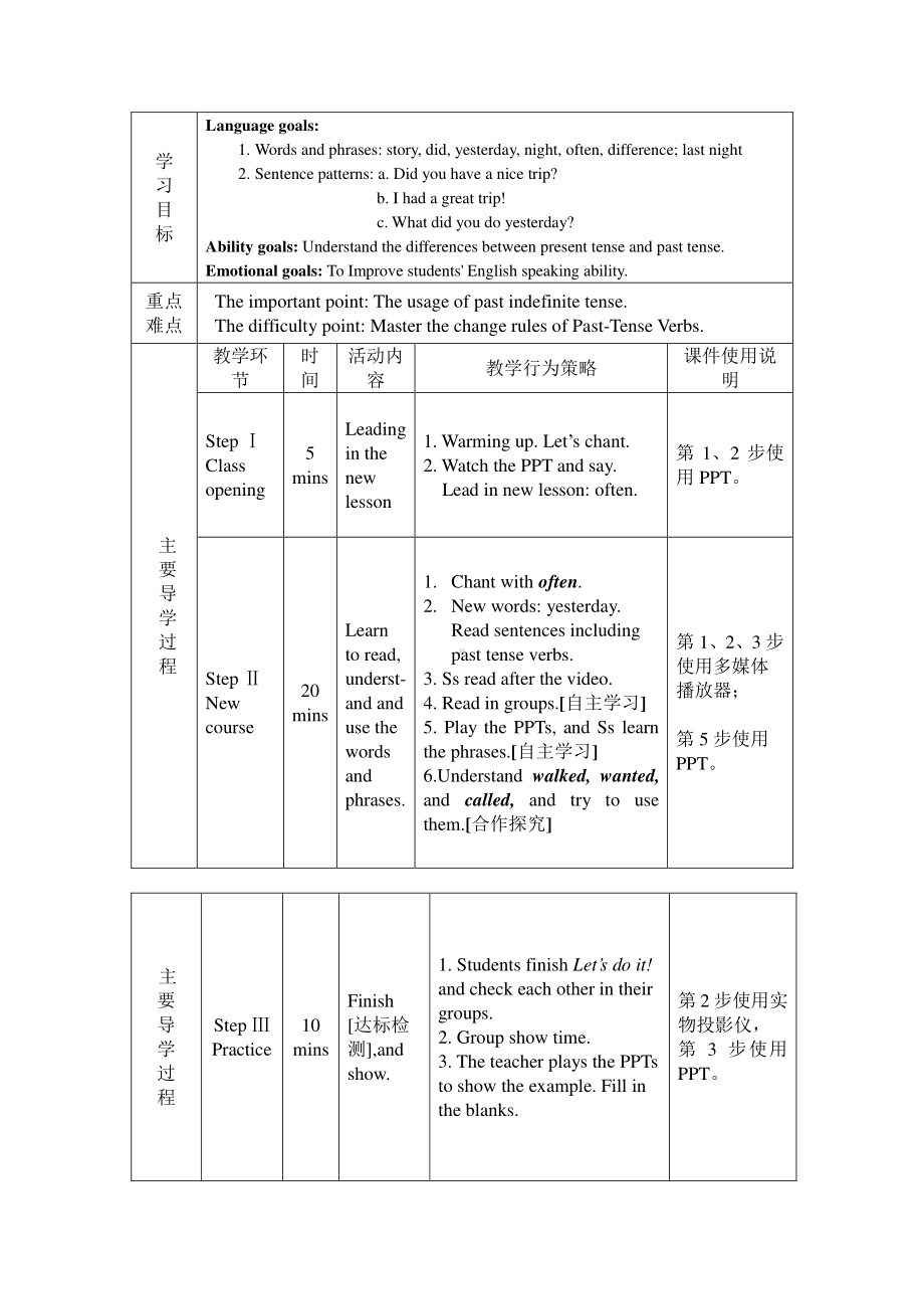 冀教版（三起）五下-Unit 4 Did You Have a Nice Trip -Lesson 19 Li Ming Comes Home-教案、教学设计-公开课-(配套课件编号：f2236).docx_第1页